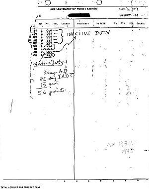 Torn document alleged to describe Bush's National Guard duty in late 1972 and early 1973