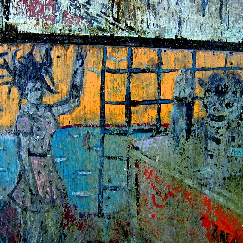 Seeside Motel painting, The Albany Bulb, Albany, CA, 1/13/2008