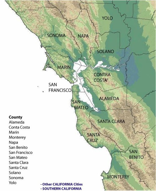 San Francisco Bay Area map