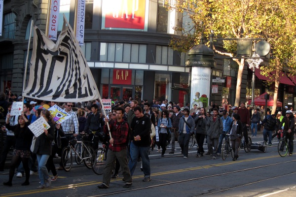 Occupy Wall Street march, Market Street, San Francisco, November 16, 2011