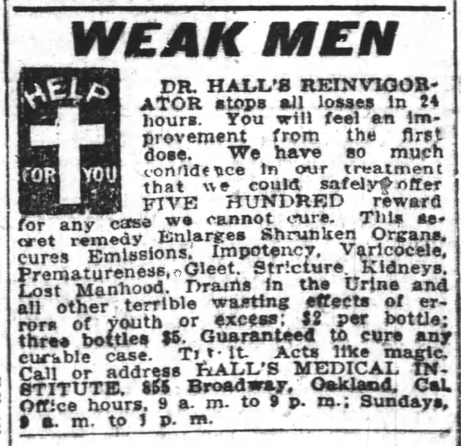 Advertisement, Oakland Tribune, January 10, 1909
