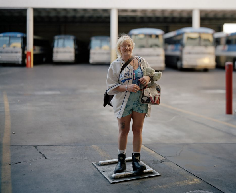 Image of bus rider from Richard Rinaldi's See America by Bus series